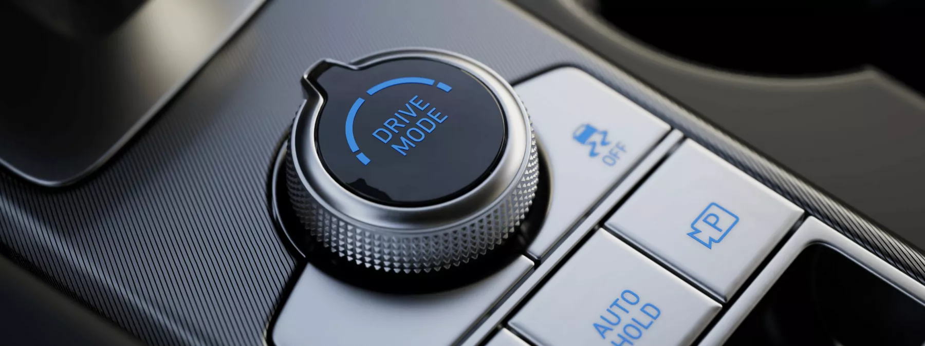 Interior Close Up Interior Shot Of Drive Mode Selector In Center Console