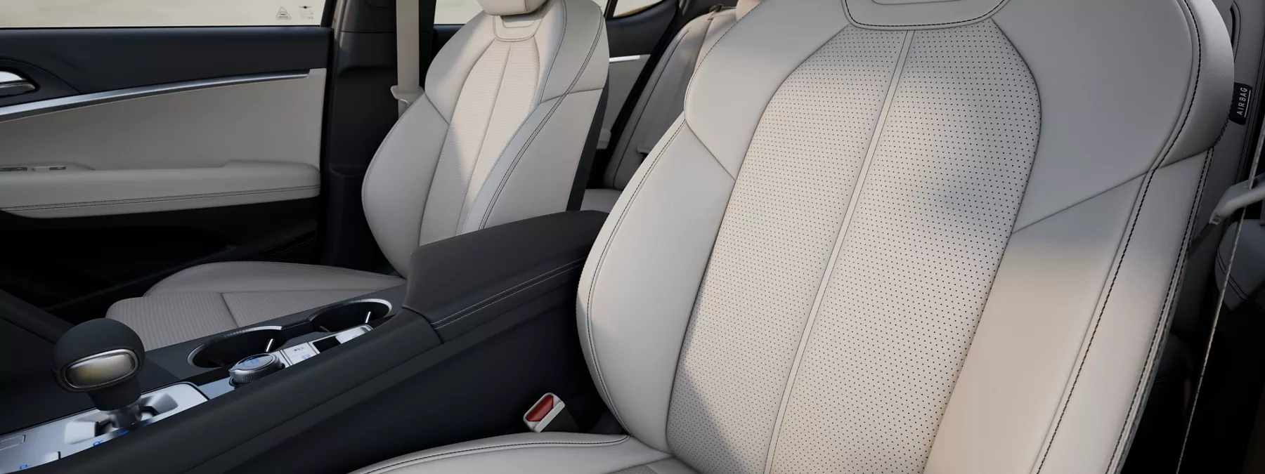 Interior Close Up Driver Side Interior View Of Genesis G70 With Fog Gray