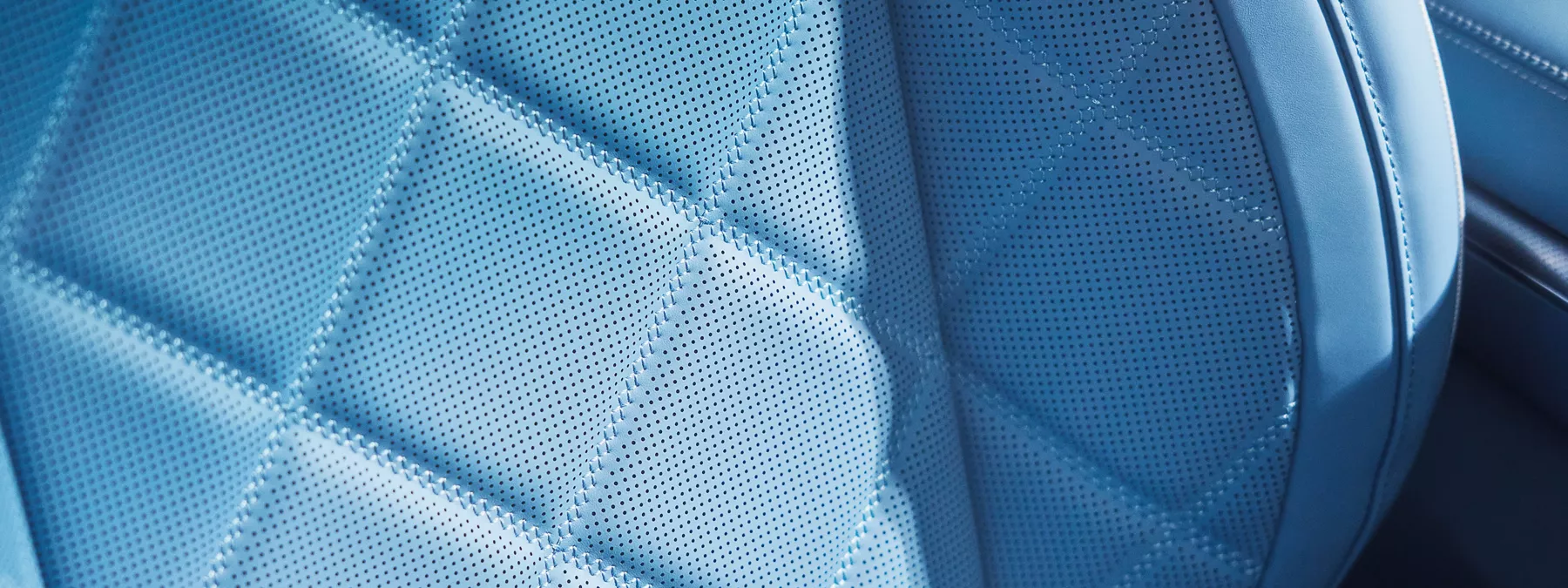 Interior Close Up Interior Shot Of 2026 Genesis Gv60 Blue Nappa Leather S