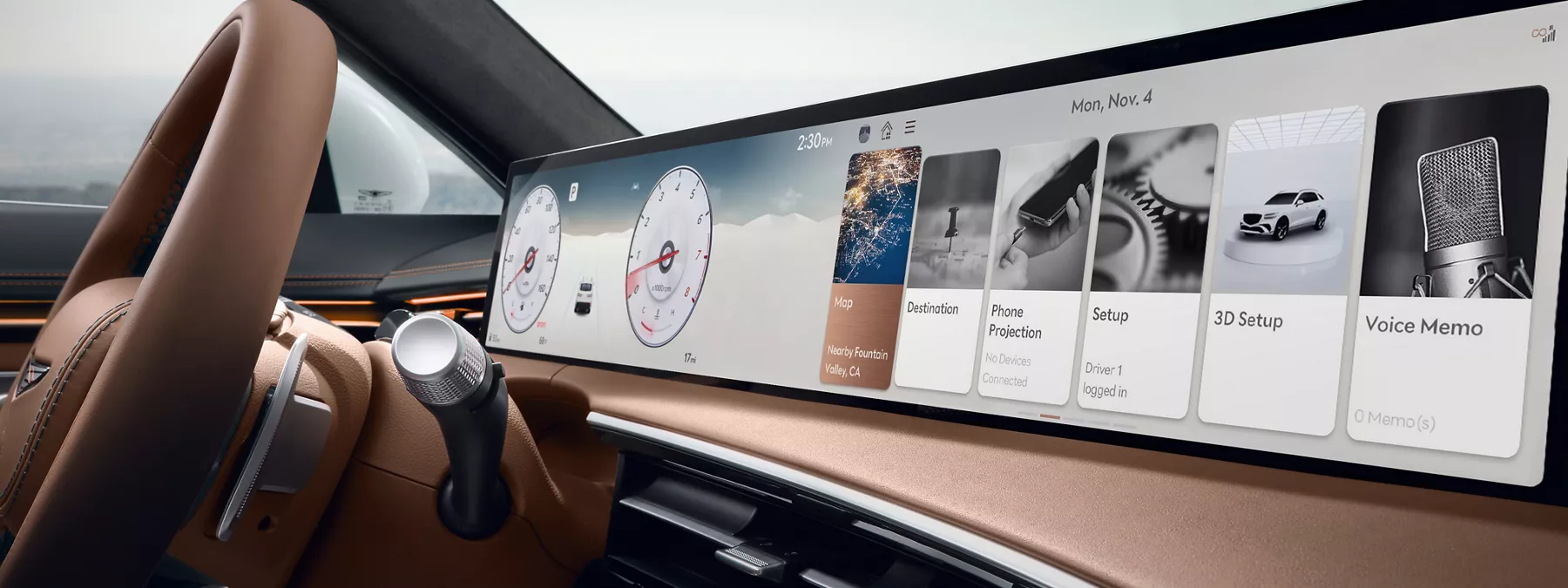 Interior Close Up Interior View Of Genesis Gv70 S 27 Oled Infotainment Di