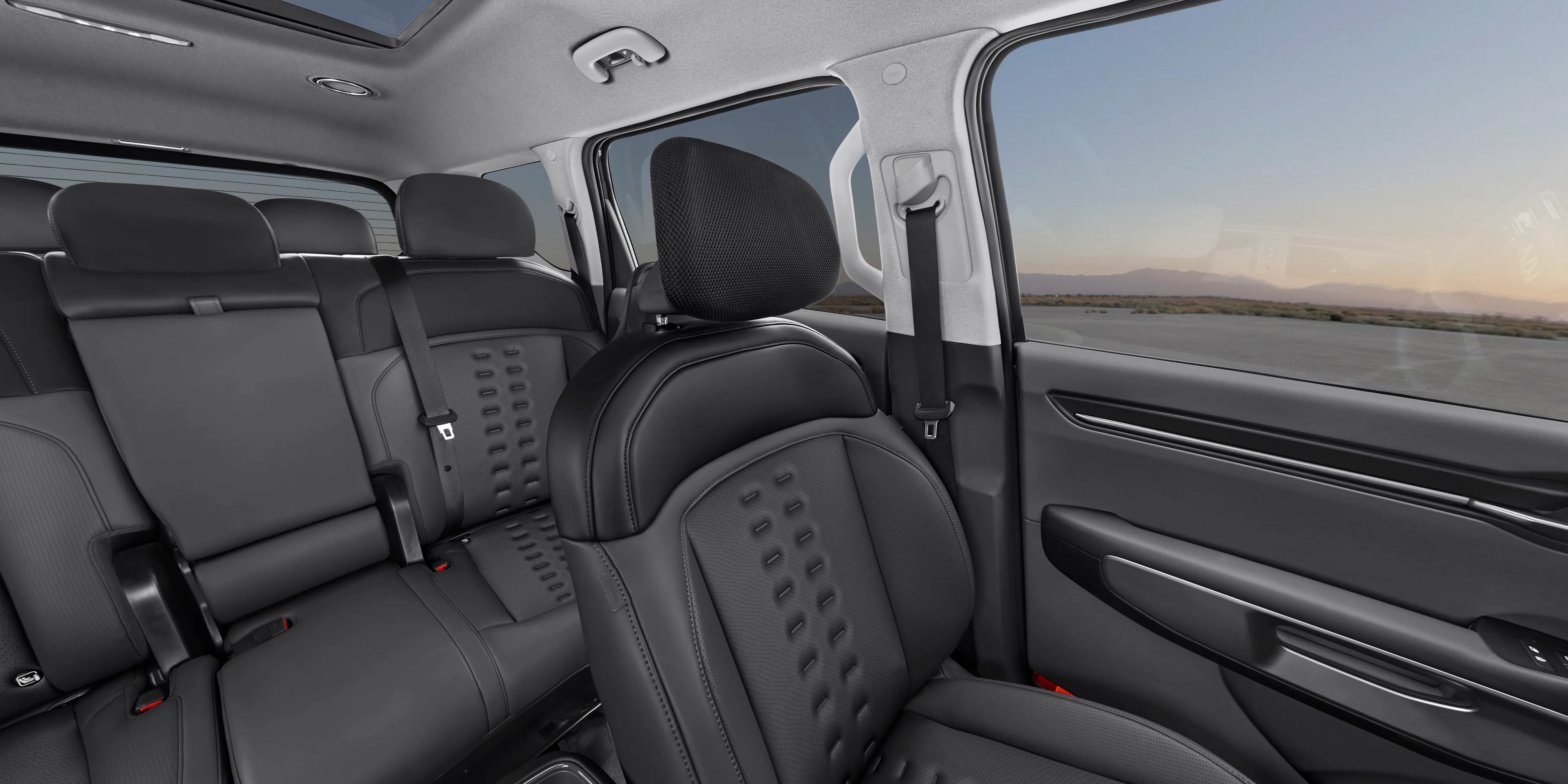 Interior Black And Dark Gray Embossed Dot Syntex Seat Trim Profile