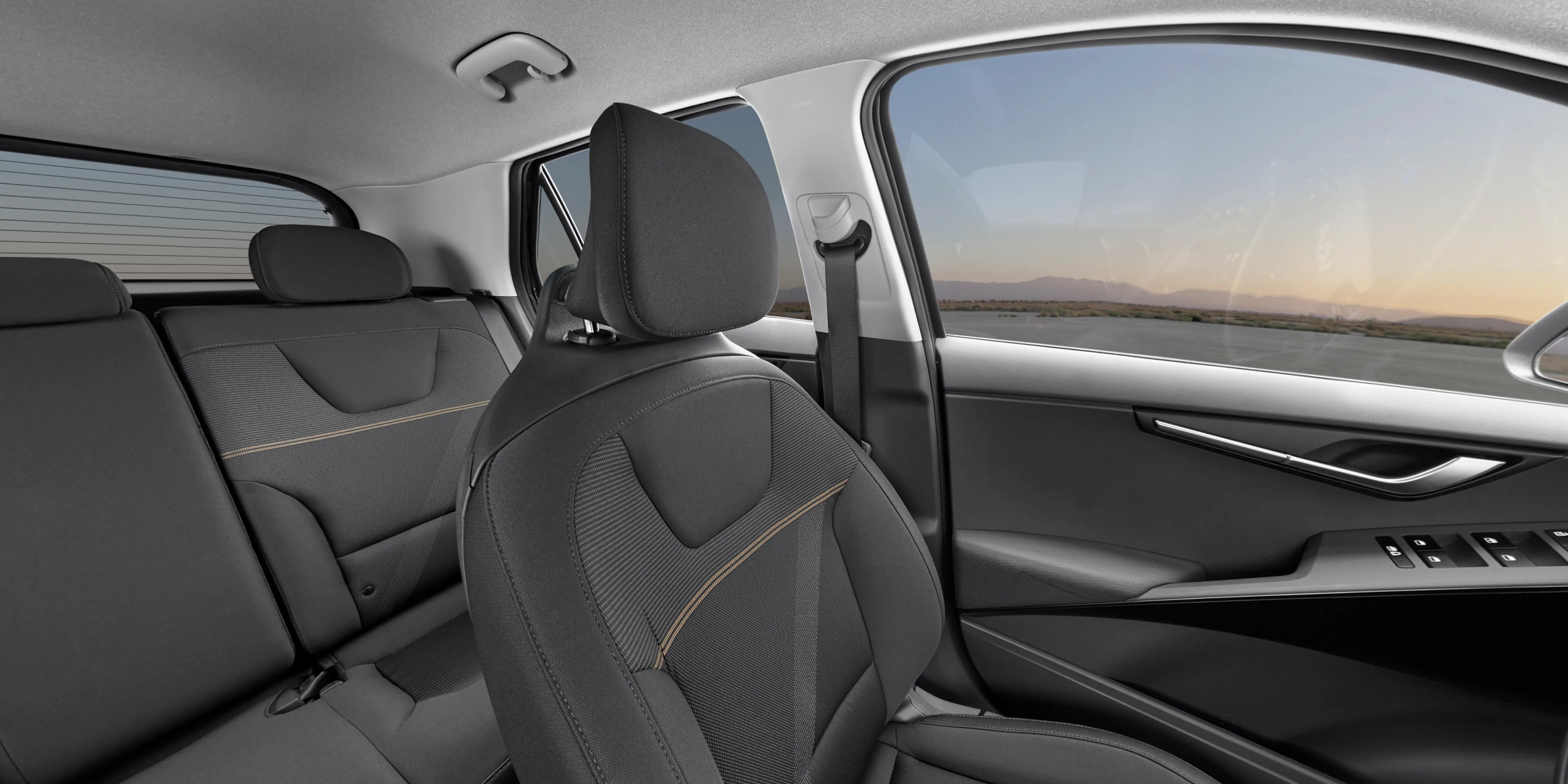 Interior Charcoal Woven Cloth Seat Trim Profile