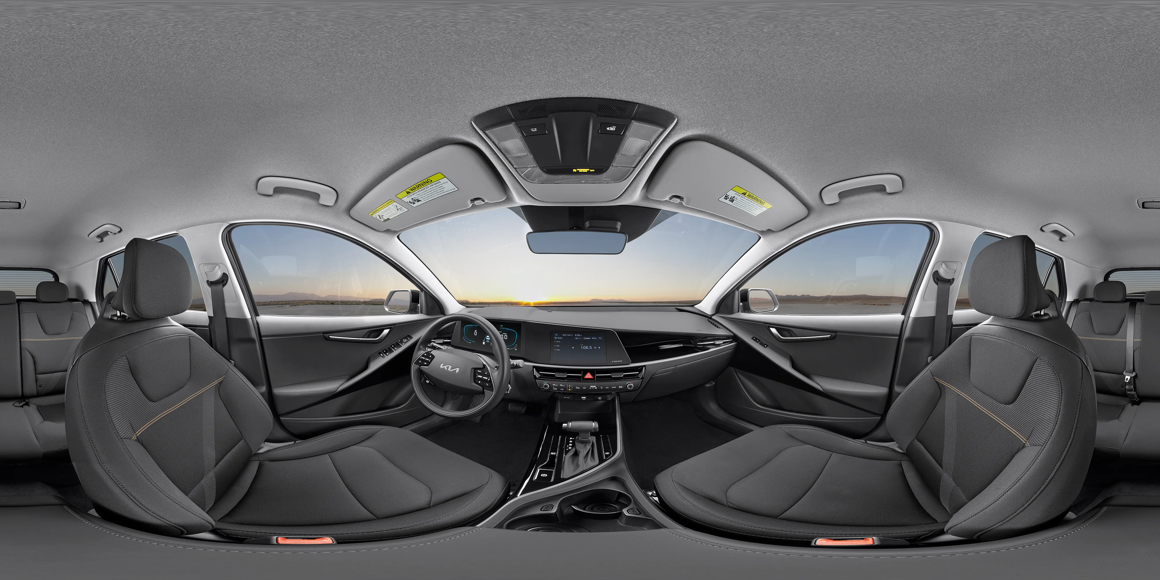 Interior Charcoal Woven Cloth Seat Trim Panorama